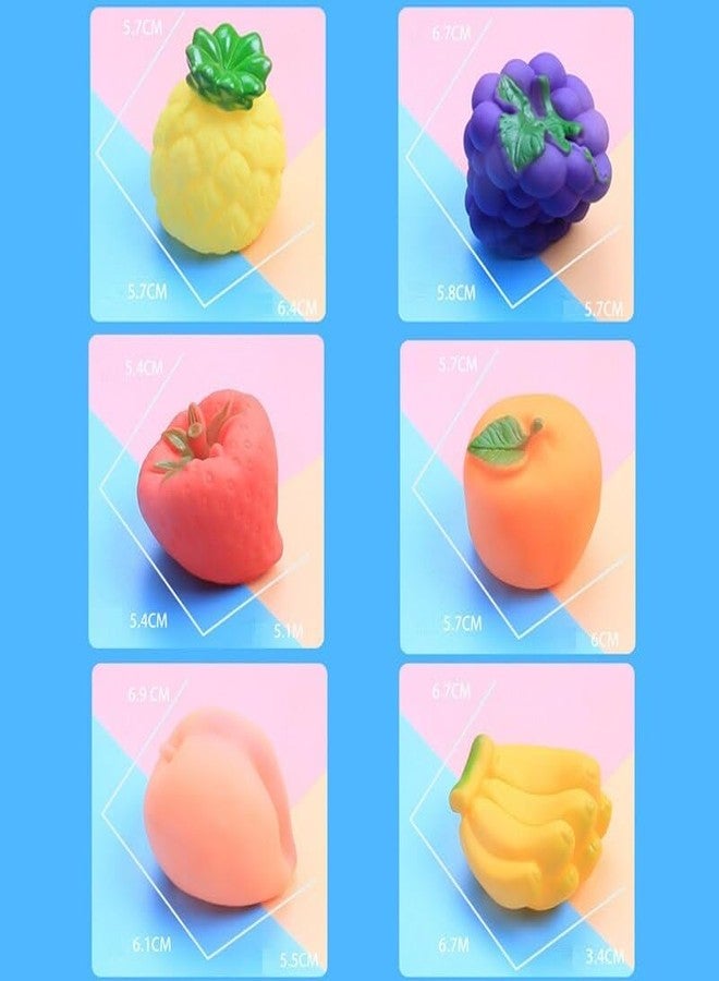 Quasar Cute Animals with Fruit Swimming Water Toys Non-Toxic, BPA Free Colorful Soft Rubber Float Squeeze Sound Squeezy Bathing Toy for Baby 18 Piece Chu Chu Toy Set - Image 4